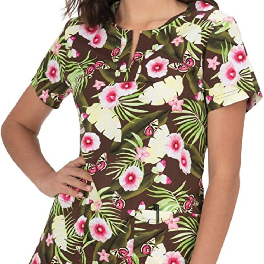 Koi Medical Uniform Scrub Top Rainforest SM